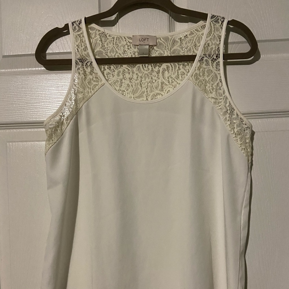 Loft Creme (Off White) Lace Tank Top